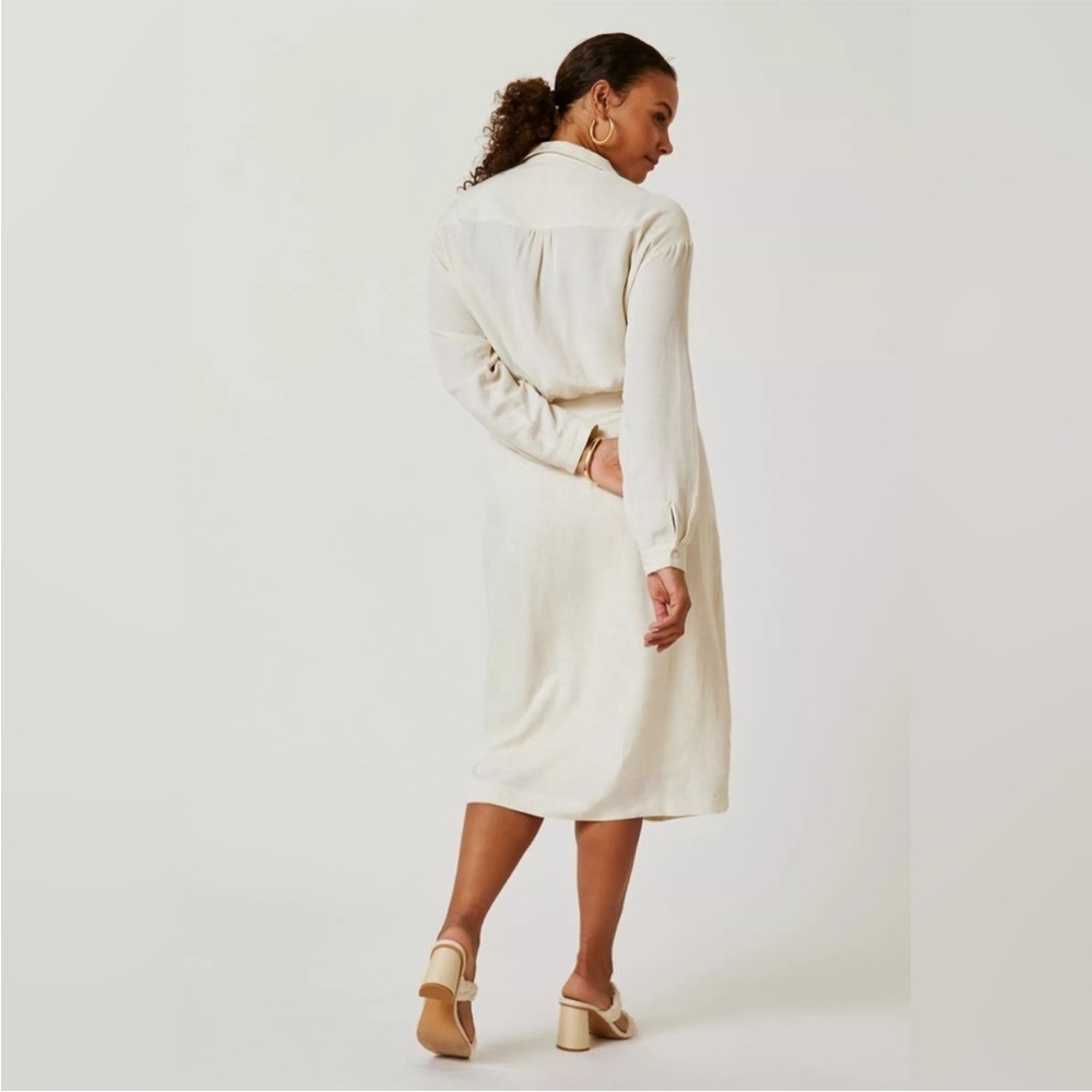 Anthropologie V-Neck Knot Front Midi Dress ⚜️Ivory⚜️ Size 12 - Picture 6 of 16